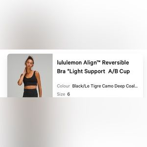 Lulu lemon align bra reversible